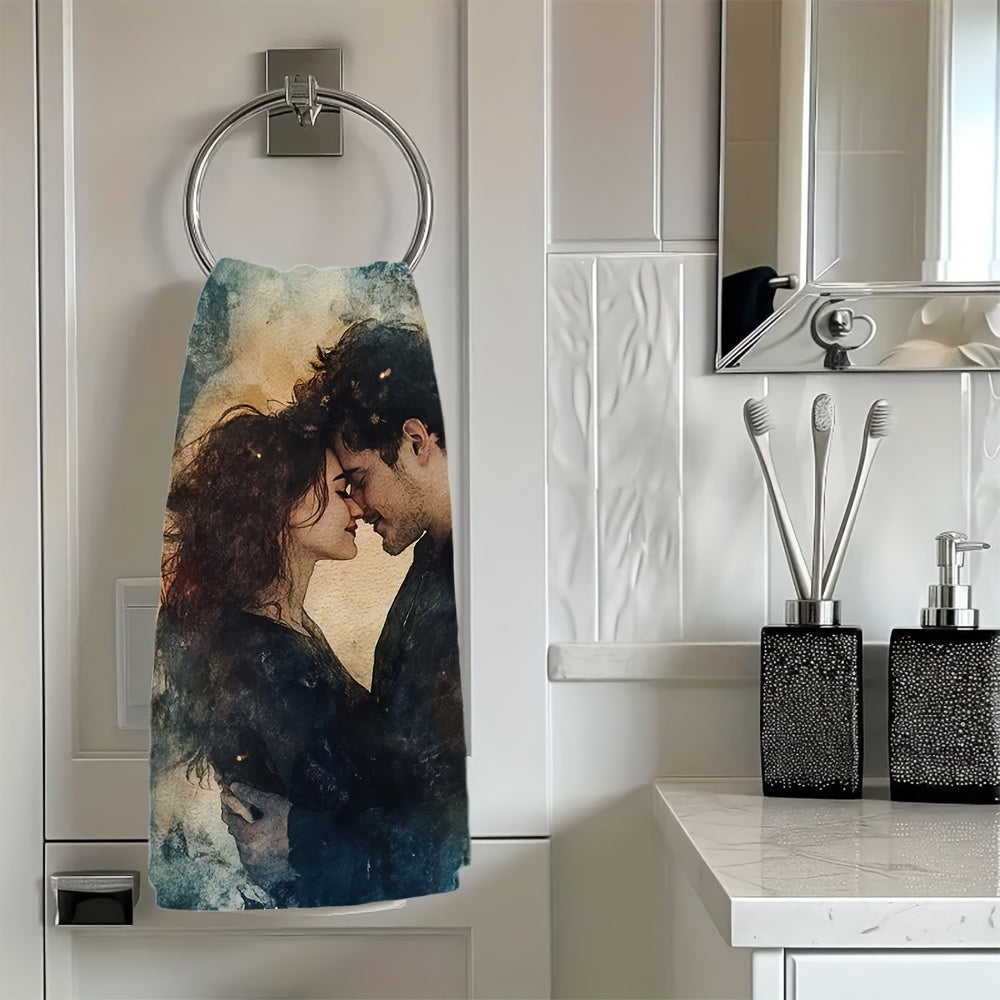 Add a touch of romance to your kitchen with these 2pcs Romantic Watercolor Kitchen Towels featuring the "Dreamers of Love" Embrace Design. Made of ultra soft and highly absorbent polyester, these dish hand towels are perfect for drying dishes and hands.