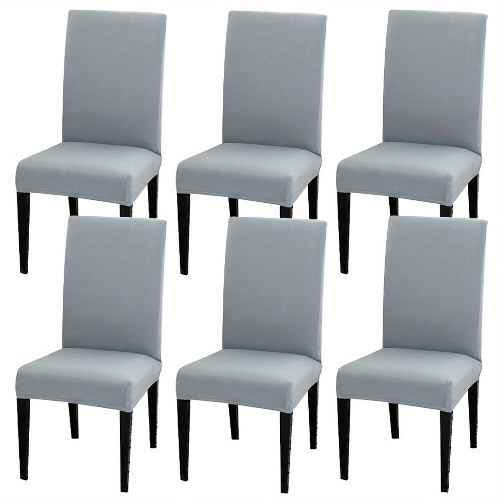 4 pieces or 6 pieces of milk elastic chair slipcovers for home decor in the kitchen, dining room, office, living room, hotel, or for weddings.