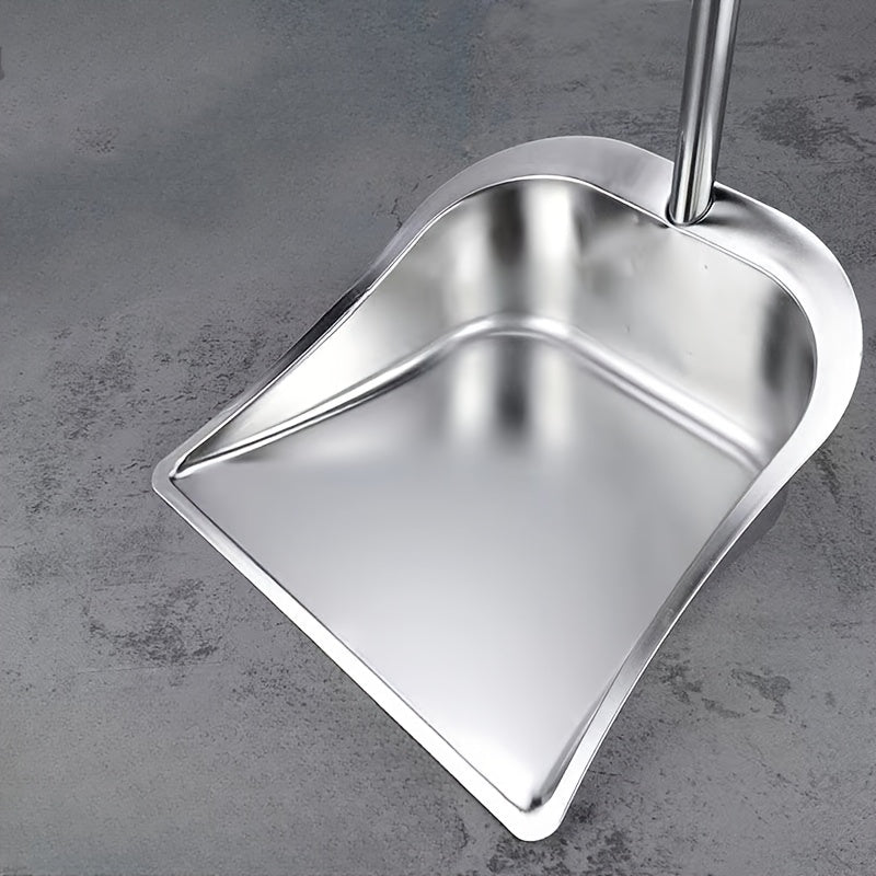 Two-piece Set made of Stainless Steel: Broom Dustpan Combo for Household Sweeping, Dormitory Use, or Garbage Shoveling