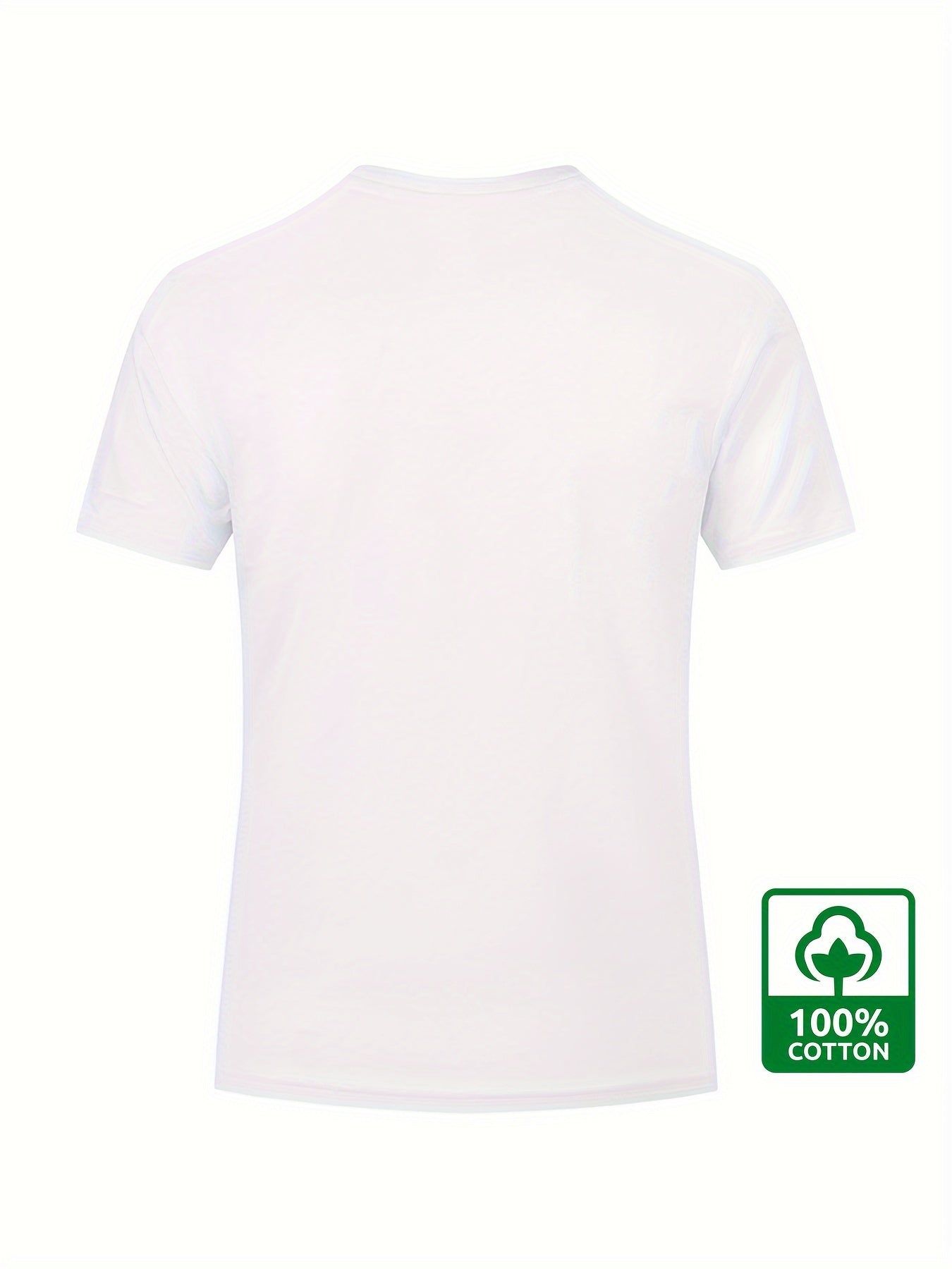 100% Paxta Erkaklar T-Shirt Qush Dizayni - Oddiy Kesim, Dumaloq Bo'yin, Odatdagi Uzunlik