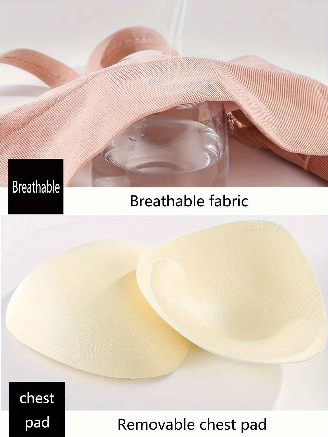 Breathable push-up sports bra for women, wireless and shockproof.