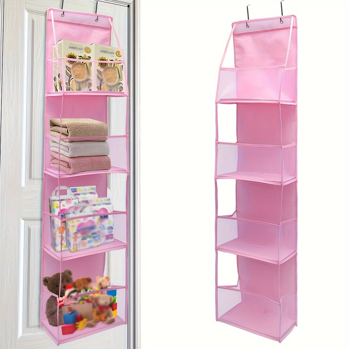 Durable Polyester Hanging Storage Bag for Toys, Snacks & Diapers with Over-the-Door Organizer