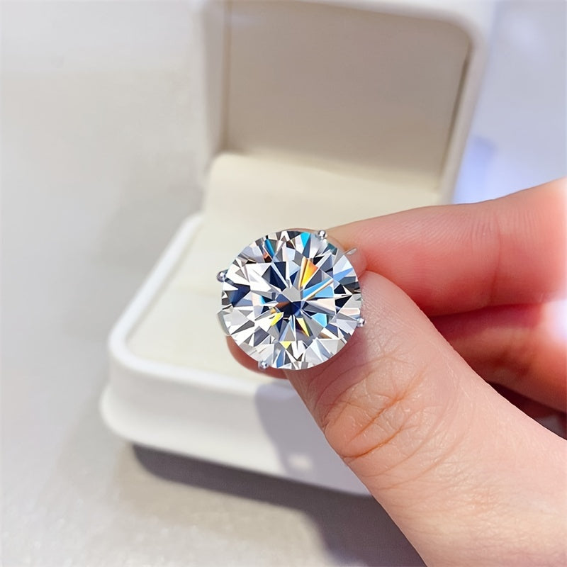 Beautiful 5 Carat D-Color Moissanite Engagement Ring - Exquisite Radiant S925 Sterling Silver, Ideal for Special Moments - A Thoughtful Present for Birthdays, Anniversaries & Mother's Day