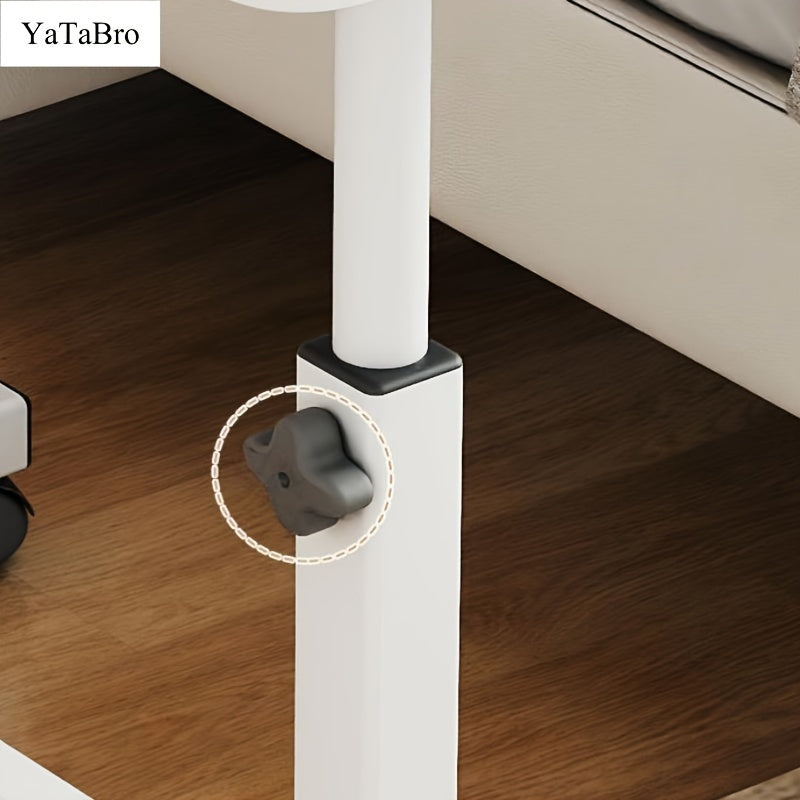 The YaTaBro 1pc Universal Pulley Table features height adjustment, an extra-large desktop, and can be easily folded for storage. Perfect for studying, using a laptop, working from home, or simply as a convenient table for various activities.