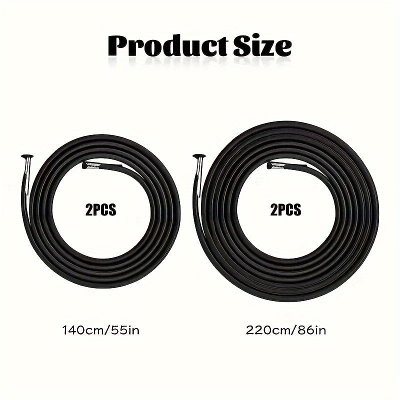 Set of 4 Black Nylon Stretch Cords for Recliner Chairs - Ideal for Patio Loungers, Lawn Chairs, Beach Chairs, and Outdoor Furniture - No Wood Required, Simple to Install