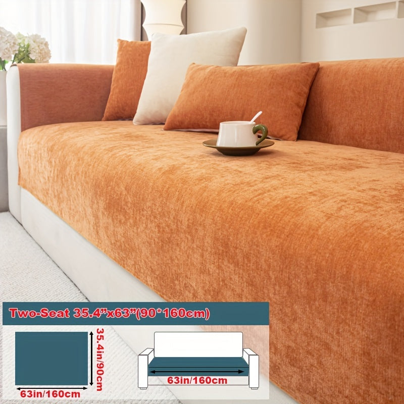 Chenille Sofa Cover suitable for armchairs to 4-seater sofas, pet-friendly, non-slip, machine washable - 1pc.