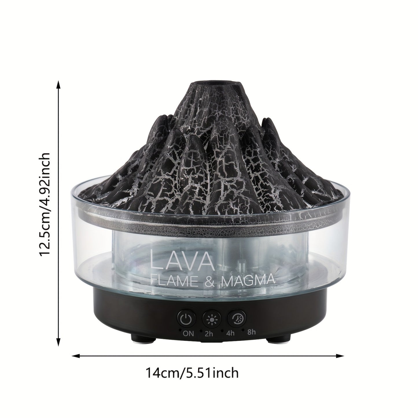 Large capacity Volcano Crackle Humidifier with Aromatherapy, Colorful LED lights, USB powered for home and office, ideal for creating bedroom ambiance.