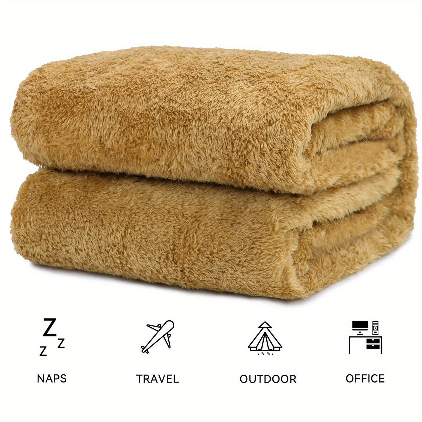 Soft and lightweight plush blanket perfect for couch, sofa, bed, and camping - keep cozy and warm while sleeping and snuggling