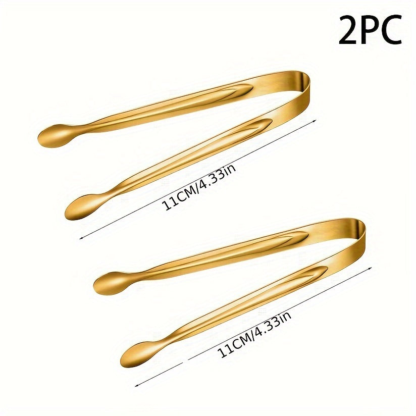 10/12 Stainless Steel Mini Tongs for Serving, Appetizers, Sugar, Ice. Perfect for Buffets, Bars, Cafes, BBQ Tables, or Kitchen. Versatile Catering Tool.