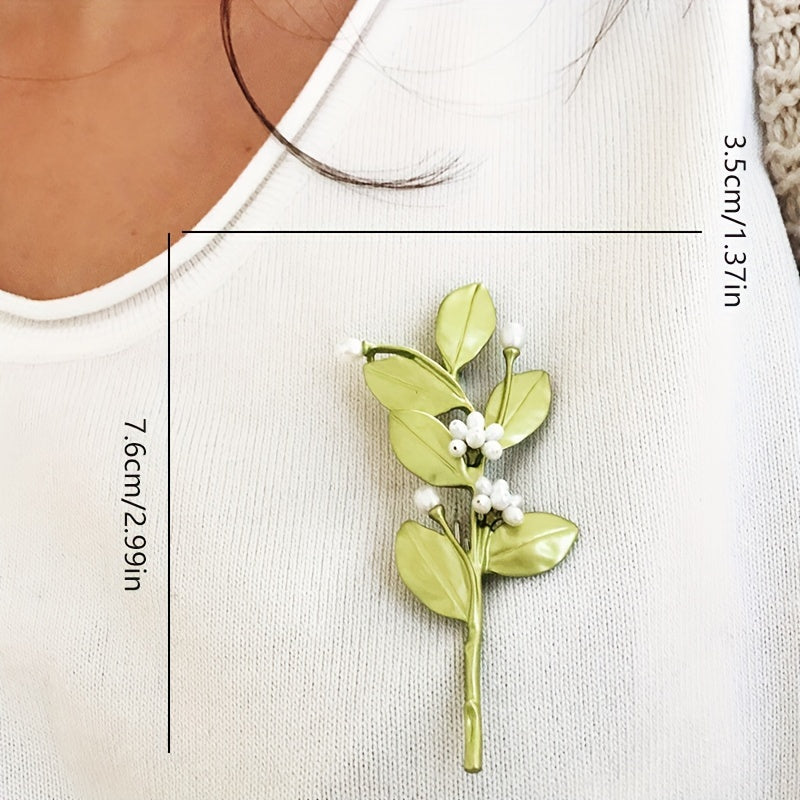 Fresh Pin Romantic Gift for Women - Designer Myrtle Flower Branch Brooch Floral Accessories