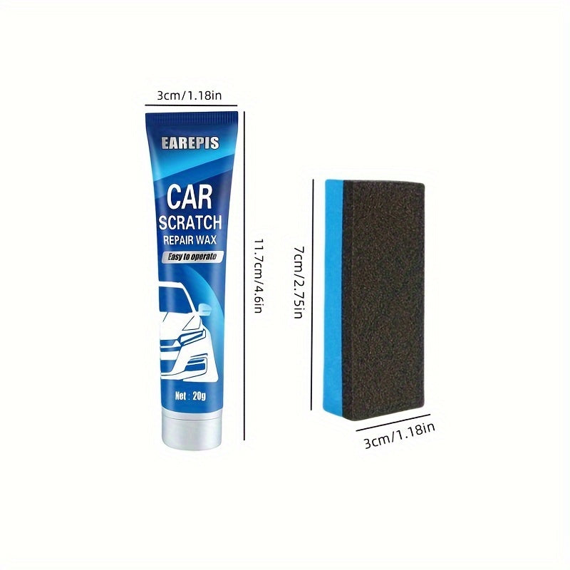 20g Car Scratch Remover Wax Kit with Sponge Applicator - Apply Easily for Auto Surface Scratch Repair, Non-Electric Nano Coating Protection for Scratches and Stain Removal