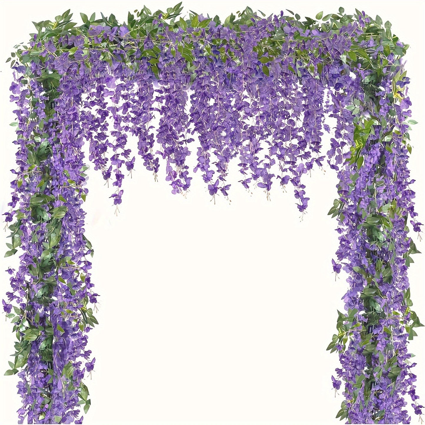 Zaphyron 4pcs Faux Wisteria Garland - 173.74cm Artificial Flower Vines, 12 Branches Each, Ideal for Home, Garden, and Outdoor Wedding Arch Decor.