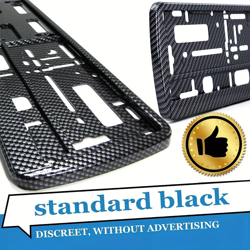 XCLPF Carbon Fiber Texture Car License Plate Holder, Fits UK & EU Standard, Durable Plastic Bracket for European Models.