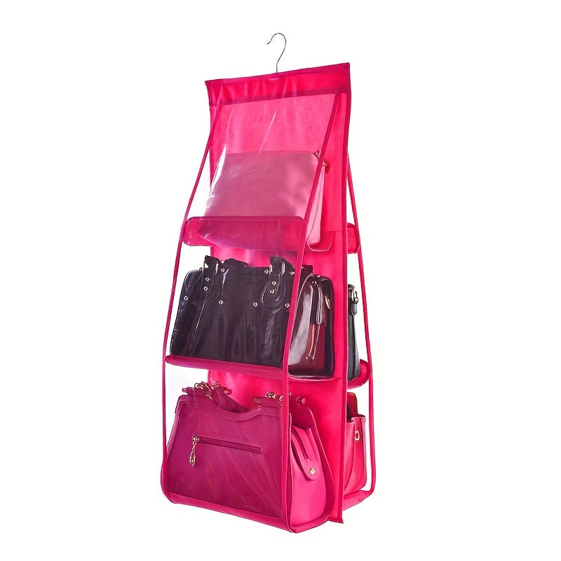 Non-woven fabric hanging storage bag for bags, dustproof multi-layer organizer for home use.