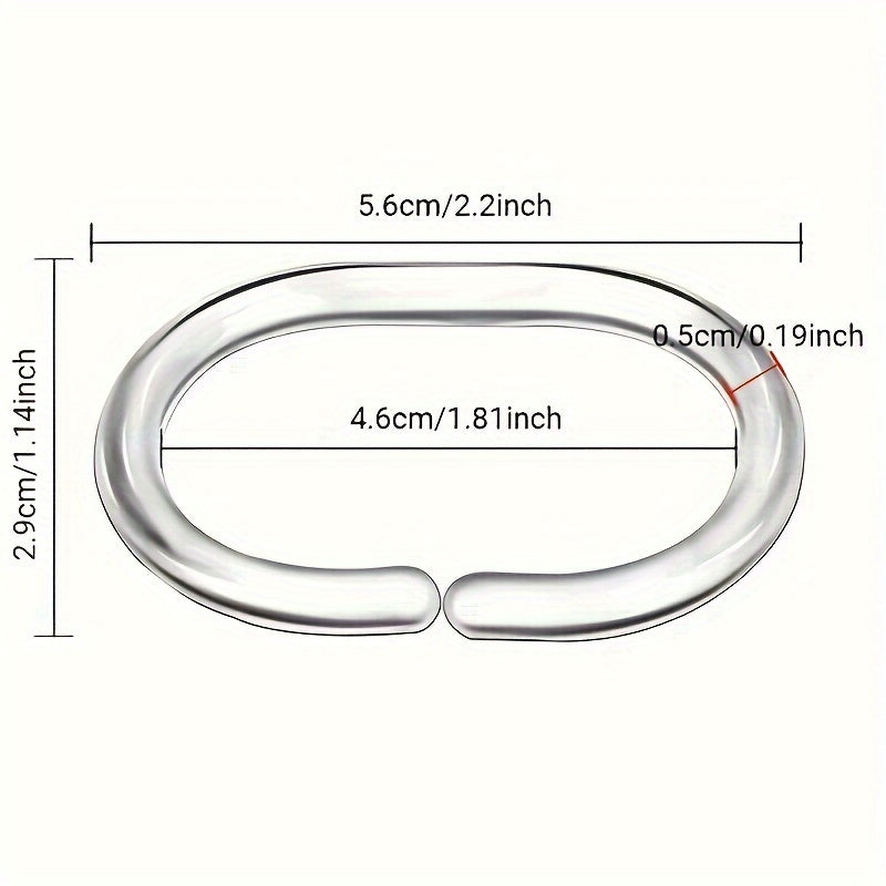 12 премиум прозрачных закручивающихся колец для душевой занавески для подвешивания на карнизе, необходимые аксессуары для ванной.