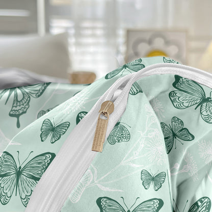 3pcs Butterfly Print Duvet Cover Set made of soft, breathable 100% polyester. Machine washable, all-season comfort. Perfect for animal theme bedroom decor. Duvet insert not included.