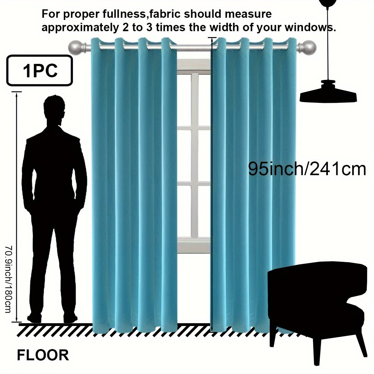 1PC Insulation and Blackout Circle Curtains, Ideal for Bedrooms and Living Rooms, Minimize Noise and Light Blocking