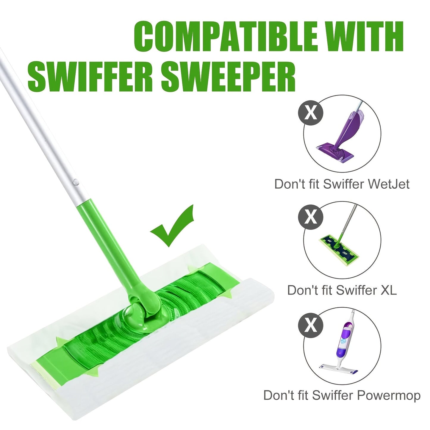 Disposeable mop pads for mopping and cleaning, specifically designed to be compatible with floor cleaning machines.