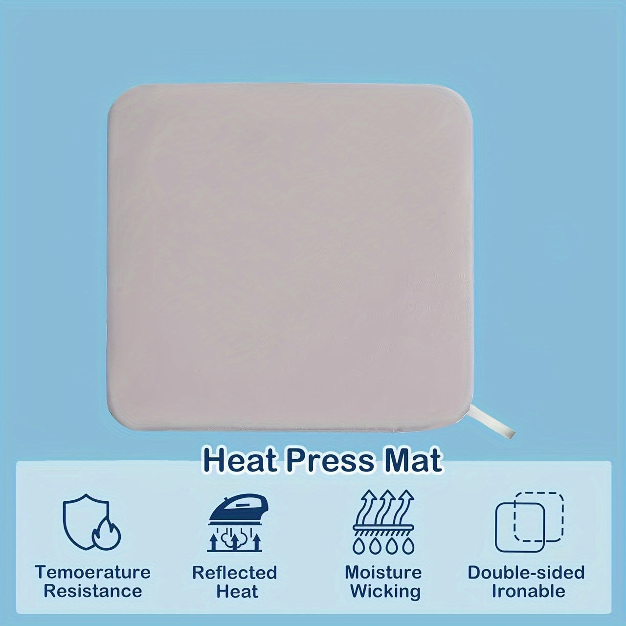 Fireproof Heat Press Mat for Cricut Easypress/Easypress 2 & HTV Craft Vinyl Projects - Protective Double-Sided Resistant Mat for Ironing Insulation Transfer