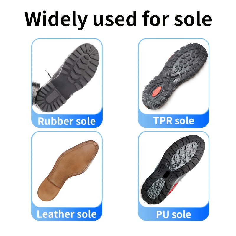 Repair cracked shoe soles with durable waterproof adhesive.