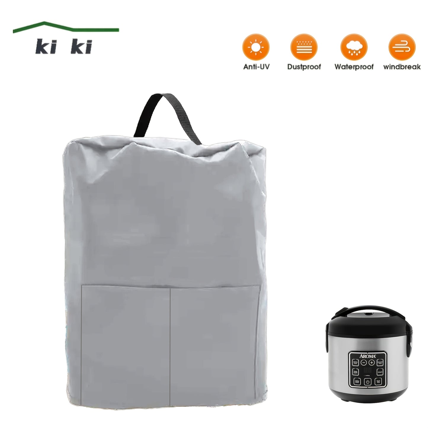 Protect your kitchen appliances with this versatile Rice Cooker Cover. Featuring a pocket and handle for easy transportation, this dust cover is suitable for electric pressure cookers, air fryers, steamers, and more. Keep your appliances safe and clean