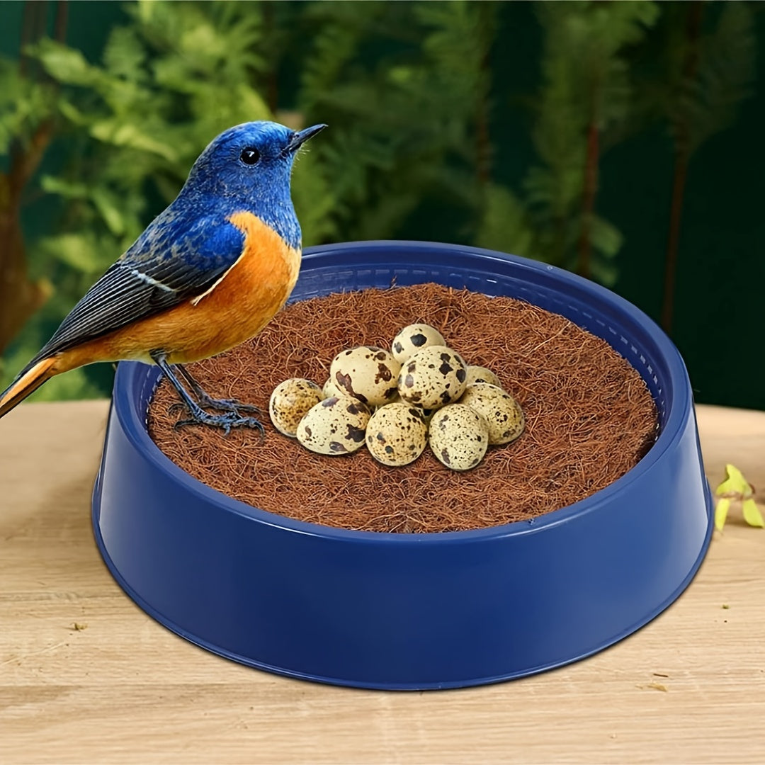 Pigeon Nest Bowl set with palm mat for bird cage breeding.