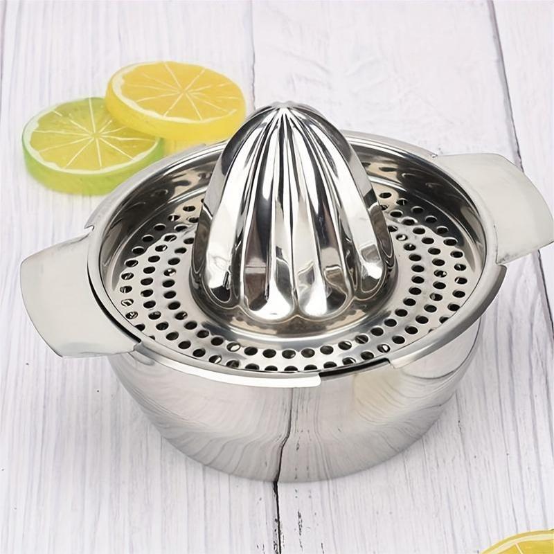 Durable Stainless Steel Manual Citrus Juicer Set - Versatile Lemon & Orange Squeezer, Kitchen Tool for Fresh Juice