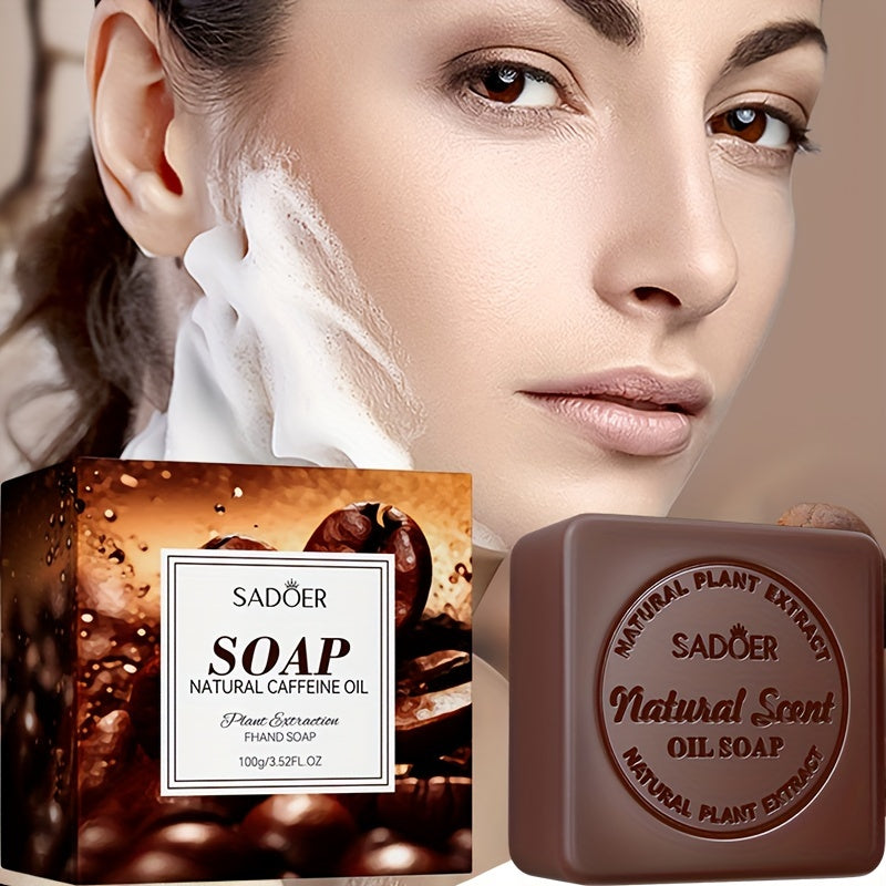 Coffee essential oil soap with exfoliating and moisturizing properties, gentle on sensitive skin