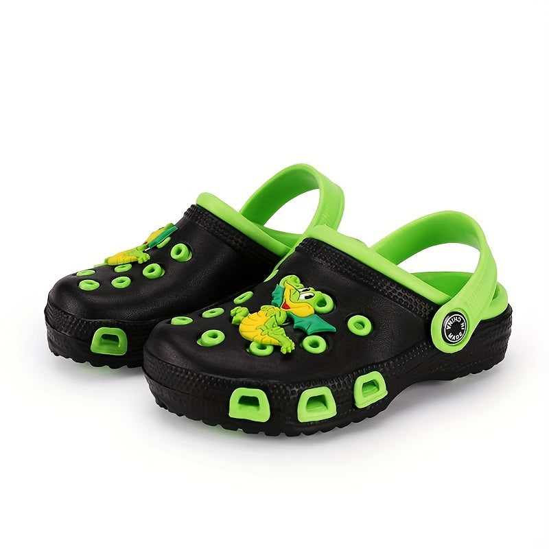 Boys Casual Cartoon Clogs with Non-slip Soft Sole and Assorted Colors.