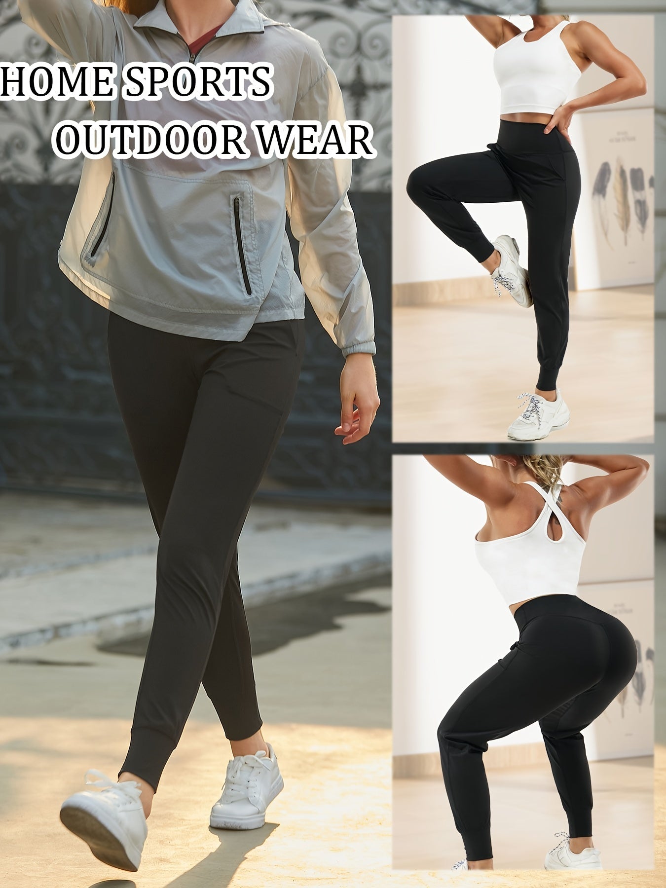 Shaping high-waist sporty pants for women, providing tummy control and support.