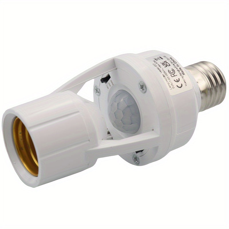 E27 Motion Sensor Lamp Holder, AC 85-265V, Hardwired Light Socket Converter