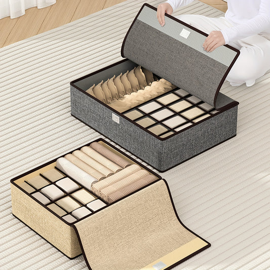 1-piece linen underwear storage box with large folding capacity for convenient and practical clothing storage.