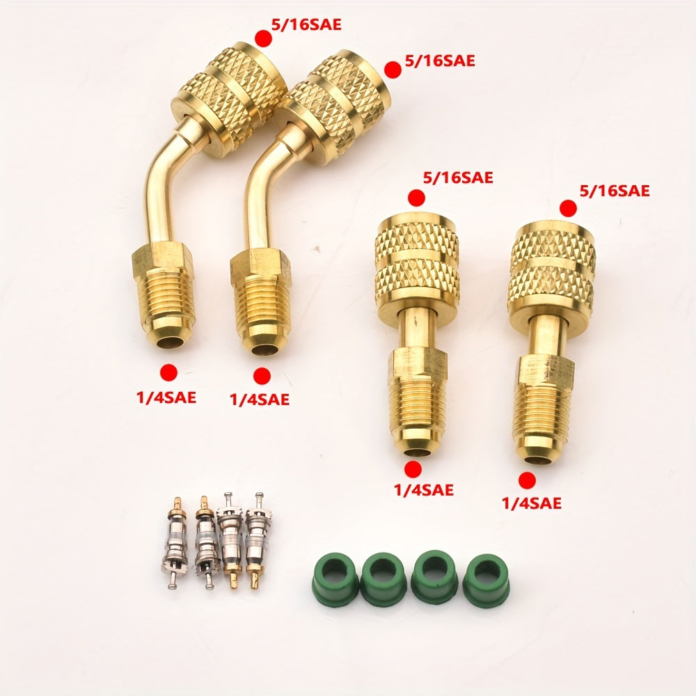 Быстроразъемные фитинги для R410A: 1/4&quot; SAE (наружная резьба) на 5/16&quot; SAE (внутренняя резьба), идеально подходят для мини-сплит-систем, систем отопления, вентиляции и кондиционирования воздуха и холодильных установок