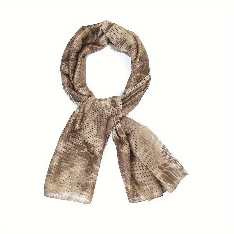 Unisex Retro Small Square Camouflage Neck Scarf - Lightweight and Breathable Scarf for Outdoor Activities like Hunting, Running, Climbing, and Camping.