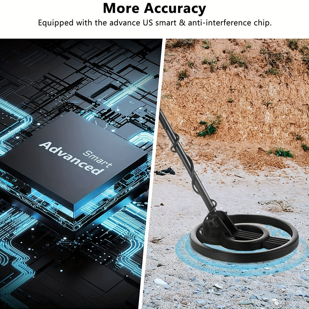 Beach Treasure Finder Handheld Metal Detector, Detects Objects up to 12.7 cm deep for coins and 91.44 cm deep for larger objects. Frequency: 7.0±0.6Khz, Includes 2*9V batteries, No shovel