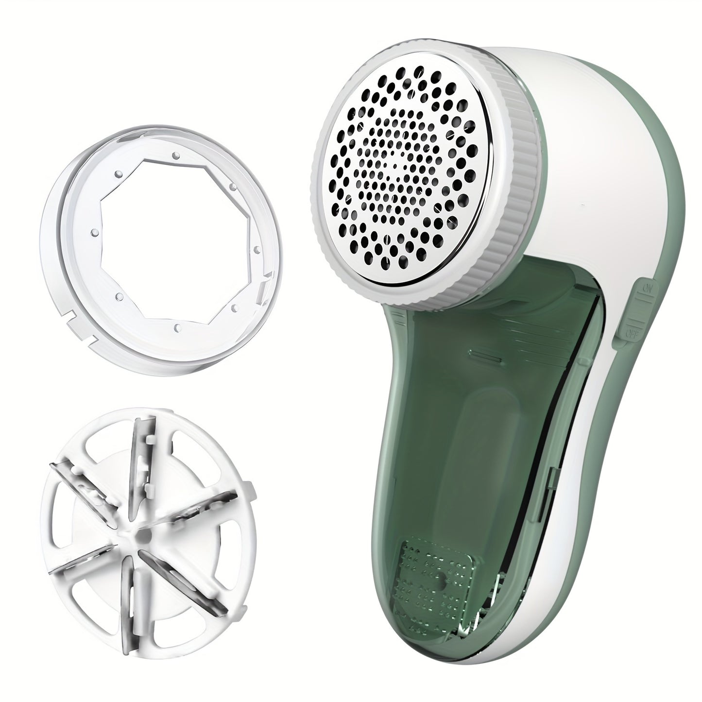 Fabric Shaver for removing lint and fuzz from various surfaces, USB rechargeable and portable.