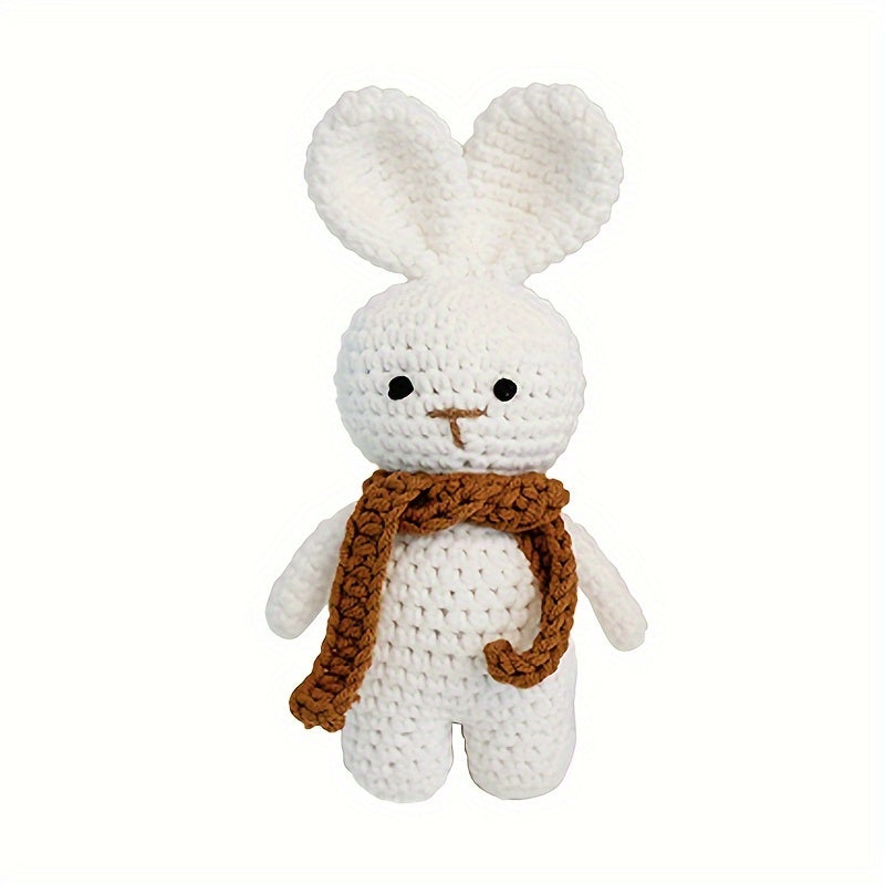 Soft, safe, and adorable handcrafted cotton animal plush toy - bunny - perfect for young children aged 0-3 years. This cute and cuddly bunny doll makes a great gift for baby showers, holidays, or Easter. Ideal for newborn baby gifts.