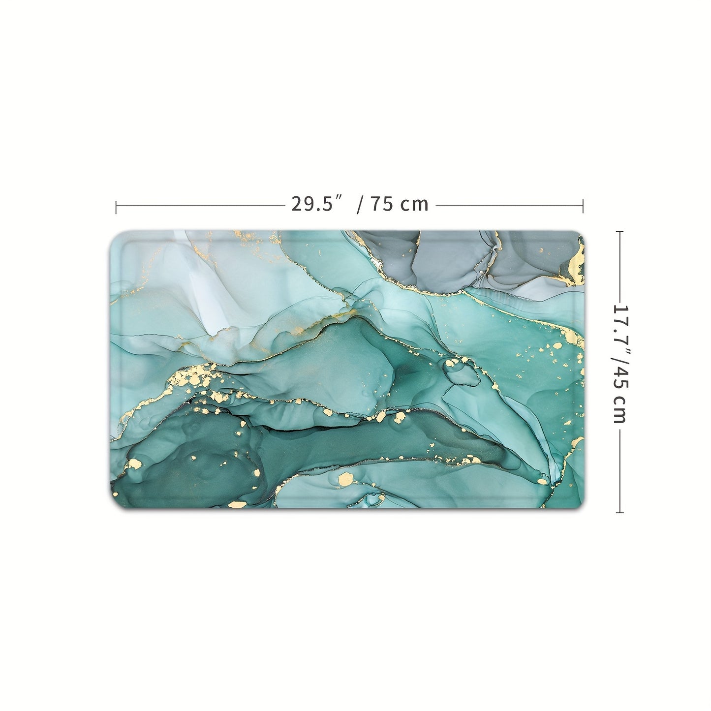 Teal Marble Pattern Shower Curtain Set with Mats and Hooks, Waterproof and Aesthetic Bathroom Decor