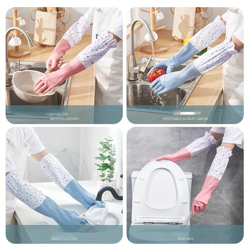 Winter is coming, so be prepared with a pair of warm fleece dishwashing gloves. These gloves are waterproof and made of durable latex, making them perfect for kitchen and bathroom cleaning. They are also lead-free PVC.