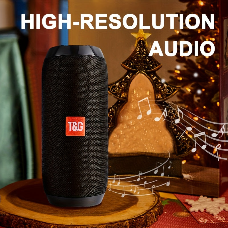 TG117 Portable Wireless Speaker with TWS Stereo, Built-in Mic for Calls, FM Radio, TF Card and USB Playback - Perfect for use.