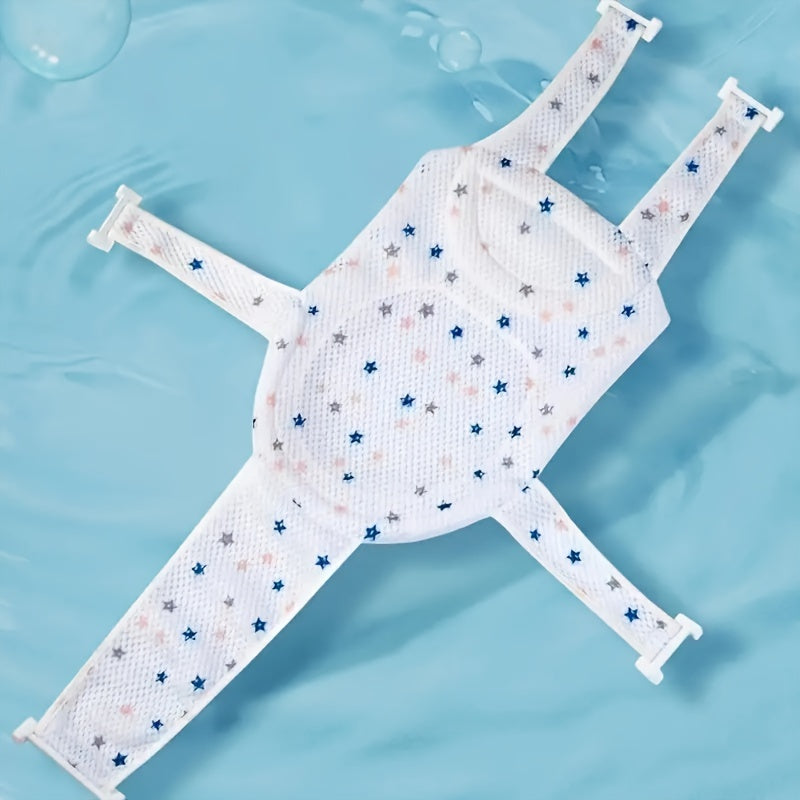 The MAYAPHILOS Baby Bath Support Seat Pad offers a comfortable and secure bathing experience for infants and toddlers. Made with a soft anti-slip material and includes a pillow for added comfort, this adjustable polyester fiber bathtub net is suitable