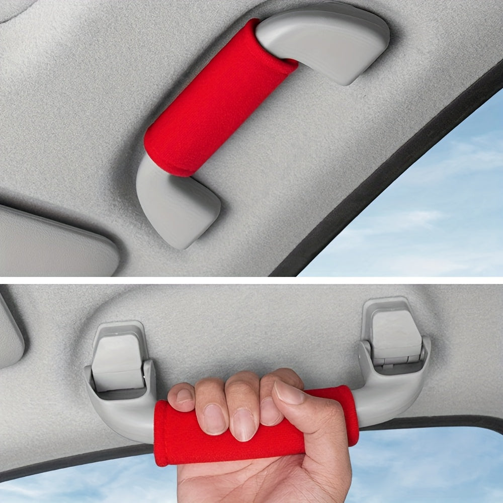 4 car interior supplies for roof armrest and interior handle protection cover.