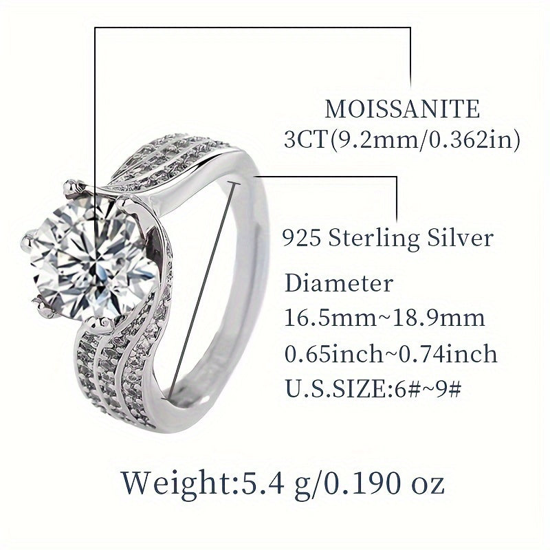 Ajoyib 3ct Qizil Moissanite To'y Halqasi - Gippoallergen 925 Sterling Kumushdan tayyorlangan, O'ziga xos Burama Dizayni, To'ylar va Onalar Kuni sovg'asi uchun ideal.