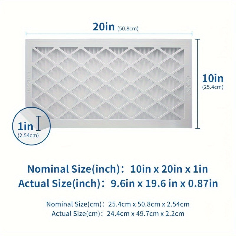 TopWell offers a pack of 9 reusable air filters measuring 10x20x1 inches, designed to last forever. These high-efficiency AC/HVAC filters have a MERV 13 rating and MPR 1800, ensuring enhanced air quality. Each filter comes with a durable plastic frame