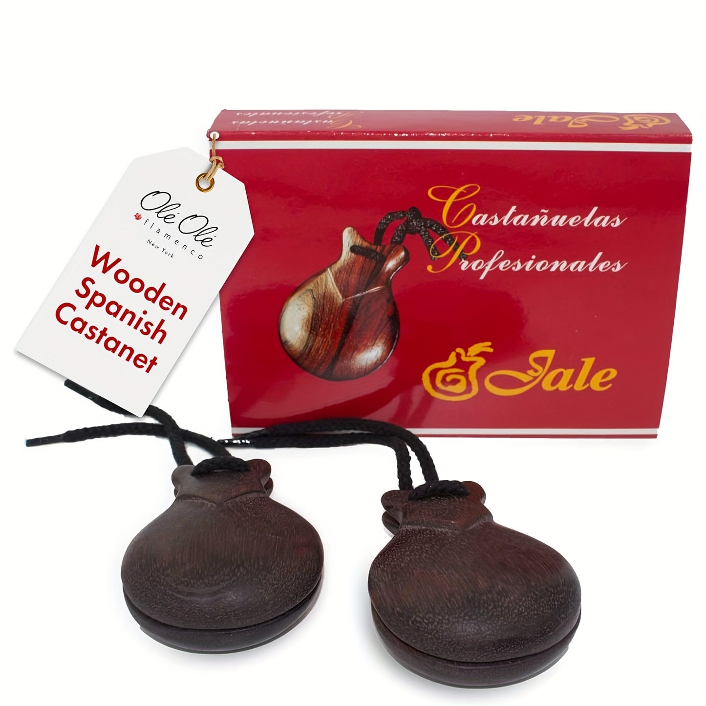 2 Ole Ole Spanish Castanets for Flamenco,  ideal for musicians and collectors.