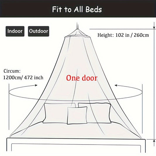 The versatile Extra Large White Mosquito Net Canopy is ideal for both indoor and outdoor use. Perfect for camping, sleepovers, and garden protection, this canopy fits single to California King size beds, cribs, hanging bed nets, and is perfect for travel.