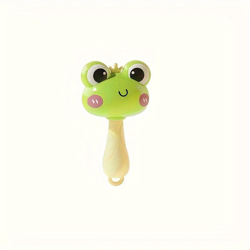 Handheld Rattle Toy Set with Frog & Duck Designs - Ideal Gift for Children's Birthdays, Christmas, and Special Occasions | Made of Sturdy ABS Material | Green and Yellow Color Scheme