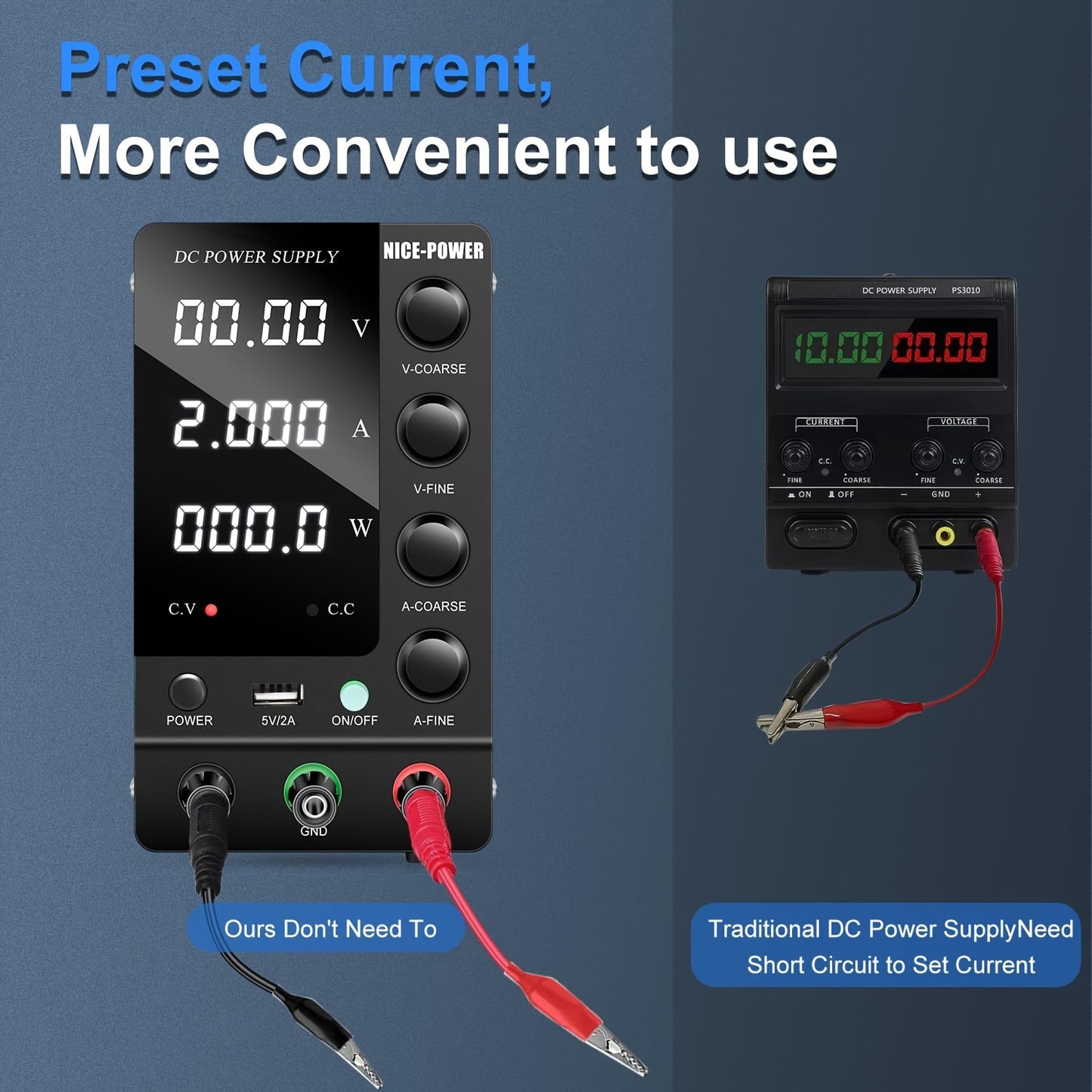 KUAIQU SPS-C3010 220V DC Power Supply: 60V 5A, LED Display, Rust-Proof, No Assembly Required, Ideal for Mobile Phones, Laptops, LED Light Testing & Electroplating.