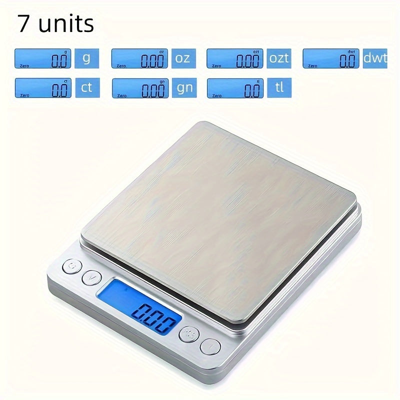 Digital Stainless Steel Scale in Silvery Finish: Perfect for Cooking, Baking, Weight Loss Tracking, and Precision Measurements - Essential Kitchen Gadget and Supply