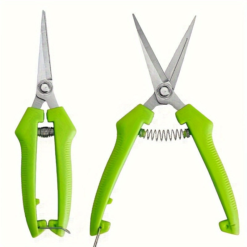 1pc premium stainless steel garden shears for effortless cutting, no battery required, classic style for home gardening enthusiasts.